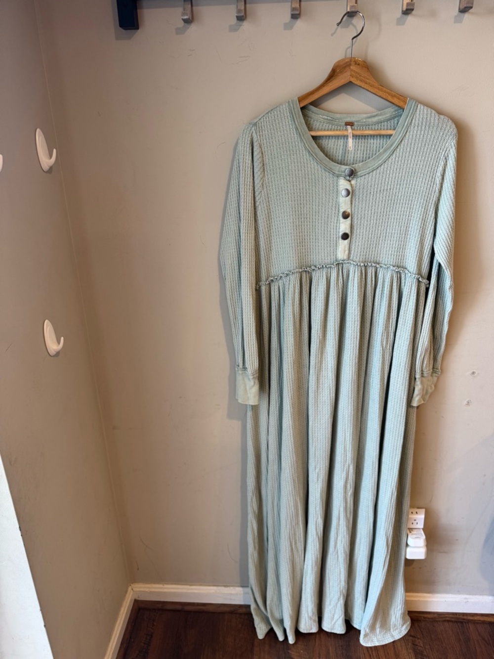 Free People Light Sage Waffle Knit Waffle Dress - Picture 2 of 8